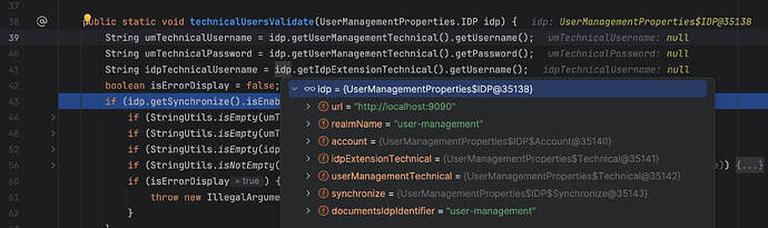 User Management expects values set for idp-registration-key "user-management" although it isn't used